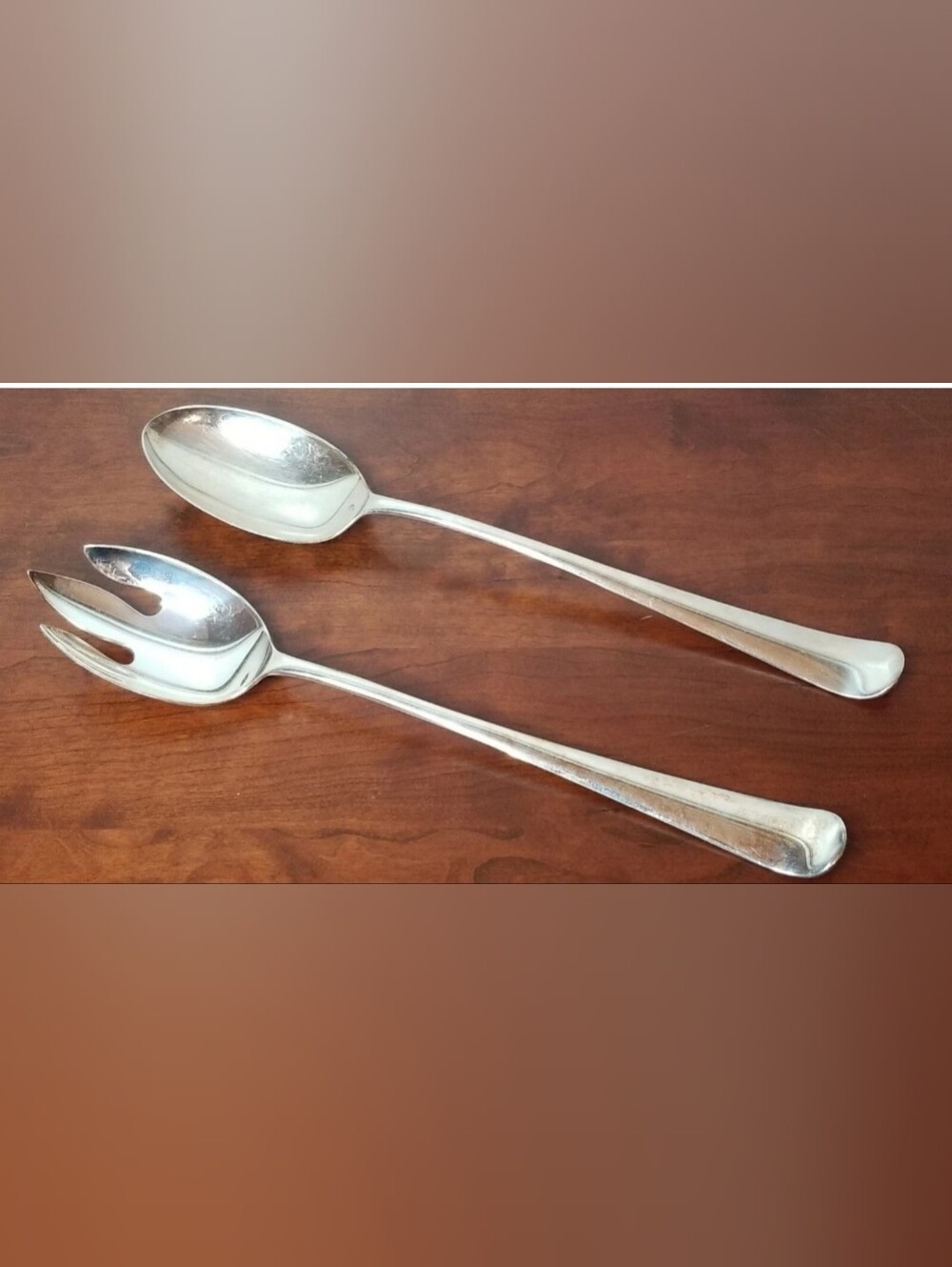 Gerity G48 Georgian Silverplate Salad Serving Set Spoon Fork 13" Vintage Dinner